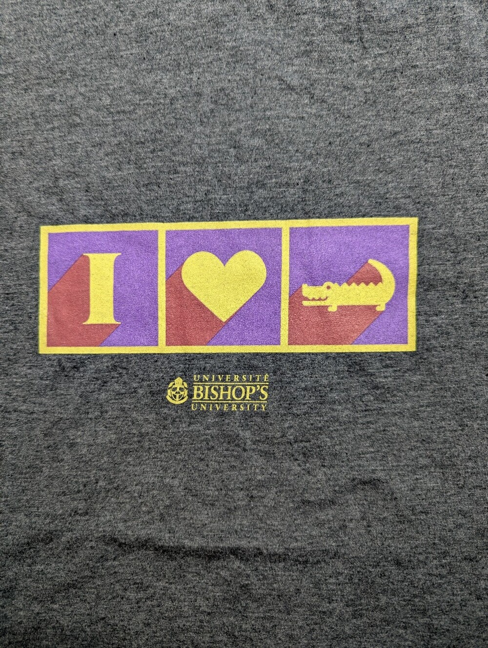 Bishop's University Gaiters Alligator Graphic T-Shirt Charcoal Grey Unisex S/M